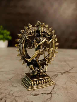 DecorsOne Brass Fineart Natarajar Idol For Pooja 3"