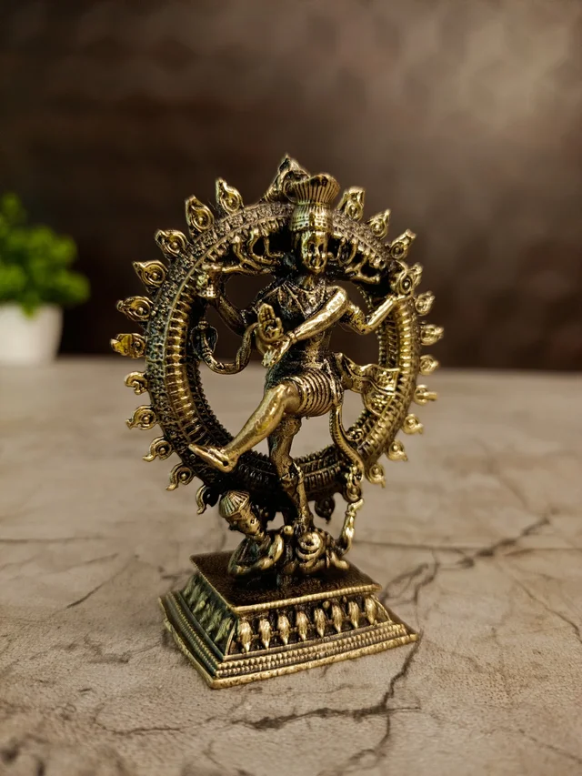 DecorsOne Brass Fineart Natarajar Idol For Pooja 3"