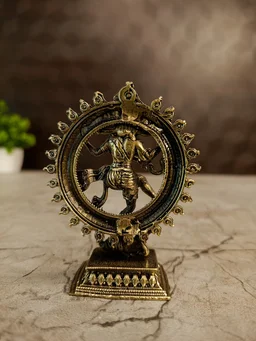 DecorsOne Brass Fineart Natarajar Idol For Pooja 3"