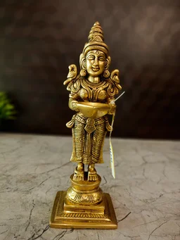 DecorsOne Brass Pavai Diya -Idol 9.5"
