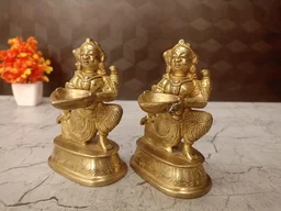 DecorsOne Brass Sitting Paavai Diya Set- 5″