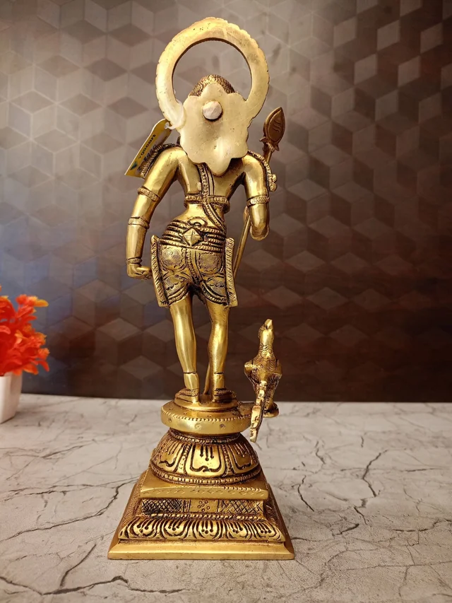 Brass Palani Murugan Statue , Pure And Antique Finish / Bring Home Divine Grace and Victorious Energy with Our Handcrafted Brass Murugan Idol