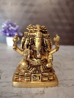 DecorsOne Buy Brass Panjamuha Ganesha statue For Pooja /