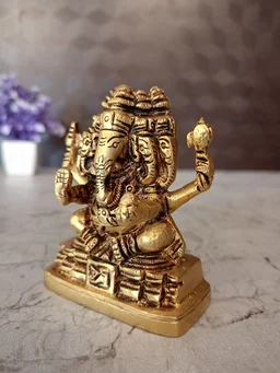 DecorsOne Buy Brass Panjamuha Ganesha statue For Pooja /