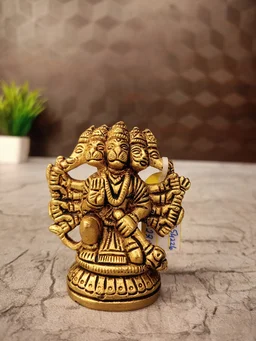 DecorsOne Brass Small Panjamuga Hanuman Idol