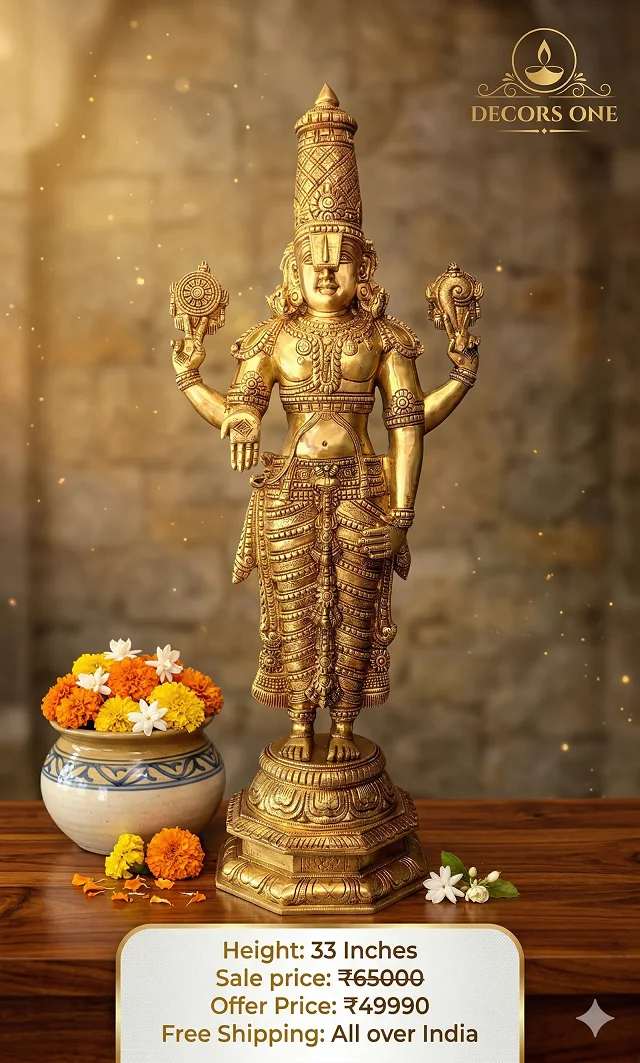 DecorsOne Brass Lord Balaji Idol