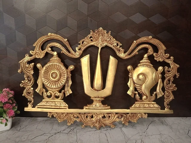 DecorsOne Buy Brass Perumal Namam Wall Mount For Pooja Door