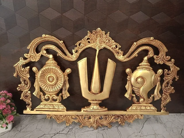DecorsOne Buy Brass Perumal Namam Wall Mount For Pooja Door