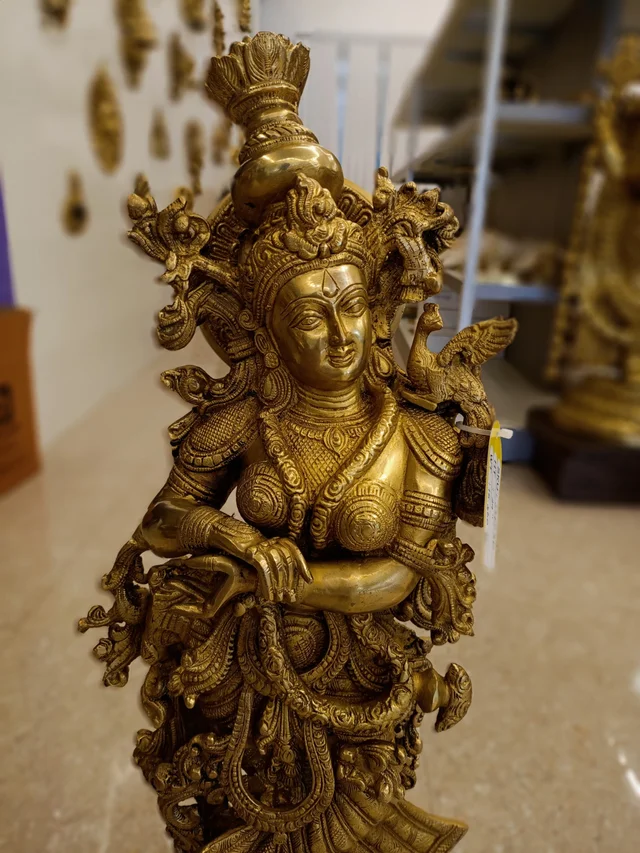 DecorsOne Brass Radha Idol 29"