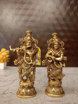 Decorsone Brass Radha Krishna Pair Idol