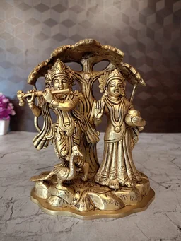 DecorsOne Buy Brass Radha Krishna With Tree Idol