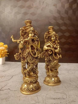 Decorsone Brass Radha Krishna Pair Idol