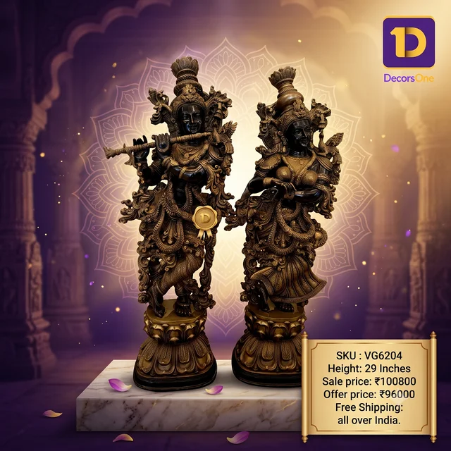 DecorsOne Brass Radha Krishna Statue 29″