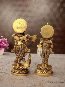 DecorsOne Brass Radha Krishna Pair Idol For Wedding Gifts