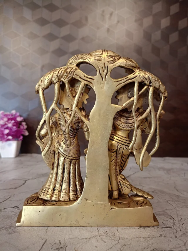 DecorsOne Buy Brass Radha Krishna With Tree Idol