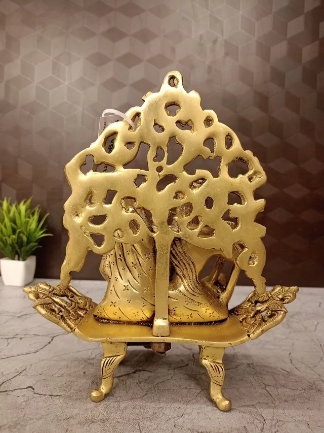 DecorsOne Brass Radha Krishna Idol Sitting Designer Sofa 10''