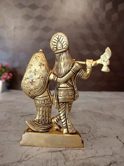 DecorsOne Brass Radha Krishna Idol 4.5"