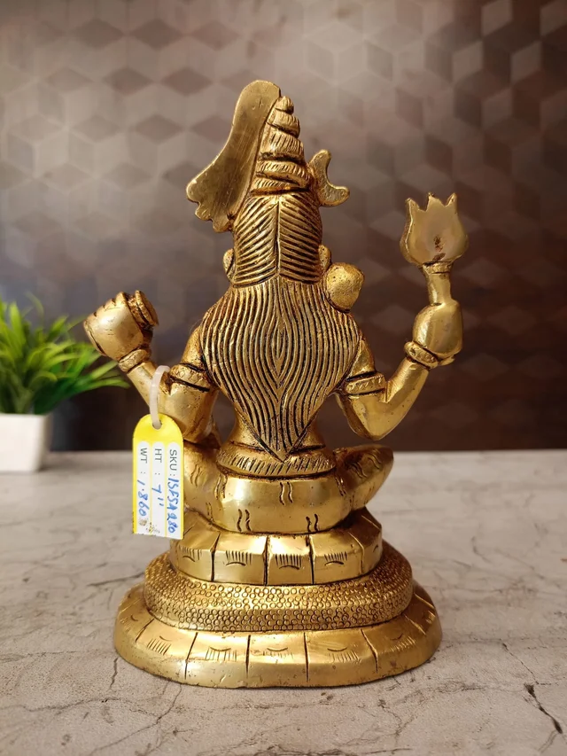 DecorsOne Brass Shiva Sitting On Snake Idol