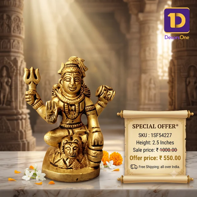 DerorsOne Brass Shiva Idol For Pooja
