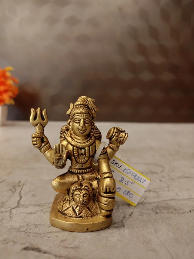 DerorsOne Brass Shiva Idol For Pooja