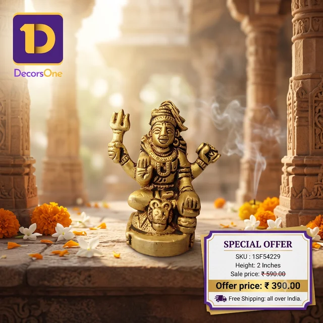 DecorsOne Brass Miniature Shiva Idol