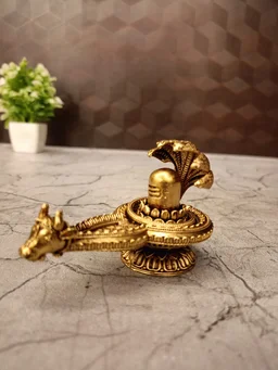 Brass Fine Art Shiva Lingam With Snake