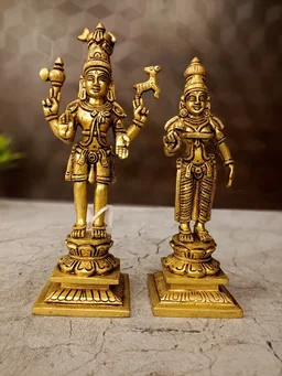 DecorsOne Brass Shiva Parvathi Idol 8"