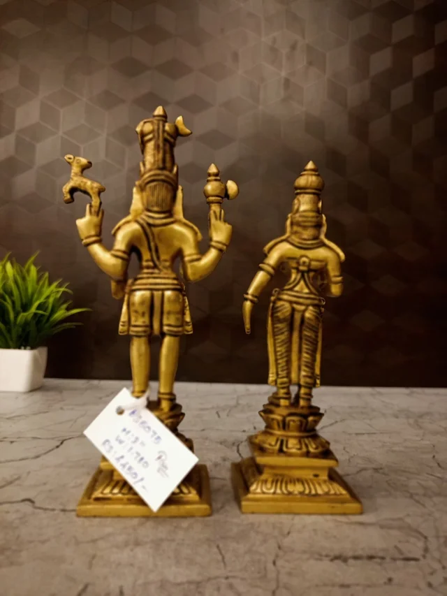 DecorsOne Brass Shiva Parvathi Idol 8"