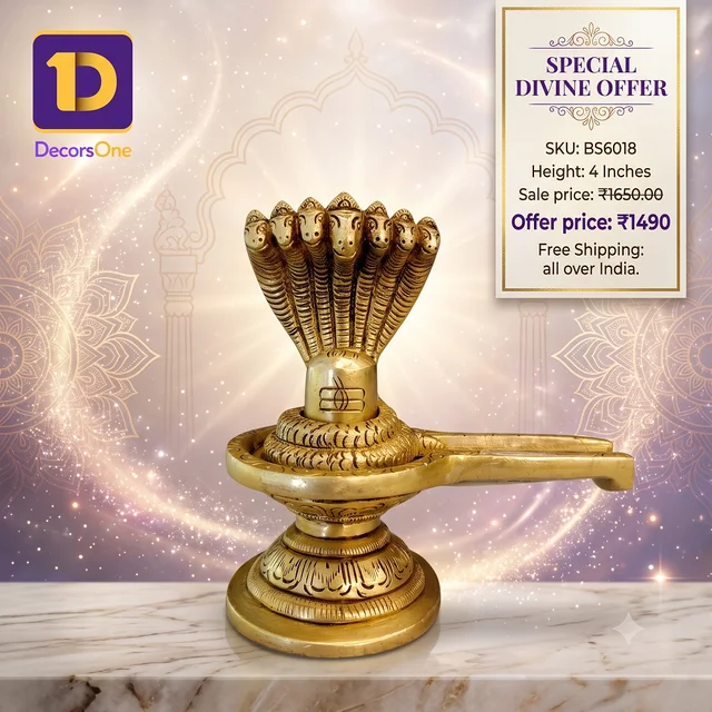 DecorsOne Brass Shiva Lingam Idol Plain 4"