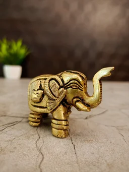 DecorsOne Brass Elephant For Home Decor 3″