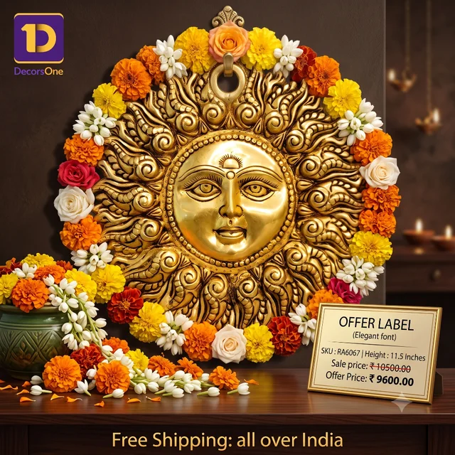DecorsOne Brass Sun Face Wall Mount 11.5"