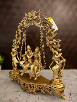 DecorsOne Brass Swing Radha Krishnan Idol 18"