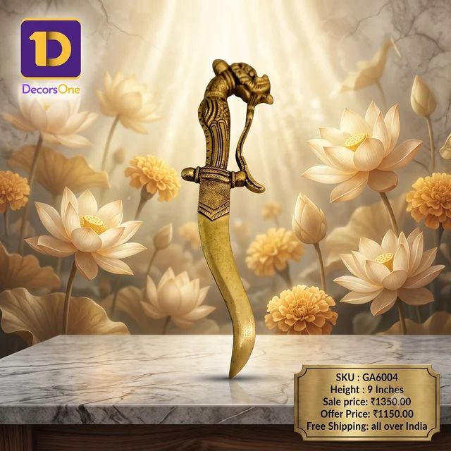 DecorsOne Brass Designer Dagger Knife 9"