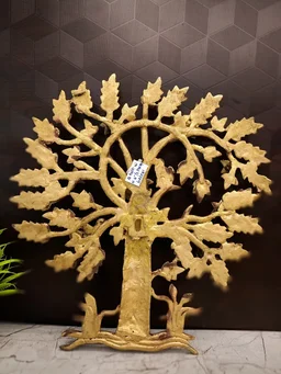 Brass Tree With Flower & Bird Wall Mount 14"