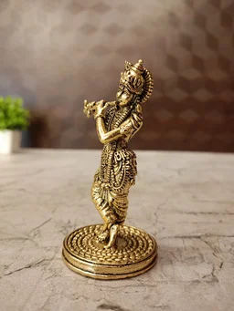 DecorsOne Brass Fine art Krishna