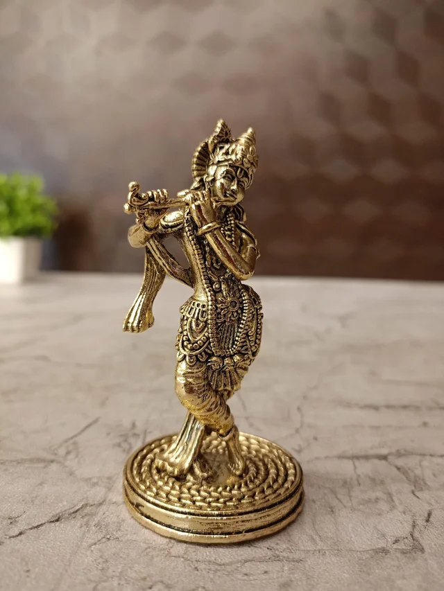 DecorsOne Brass Fine art Krishna