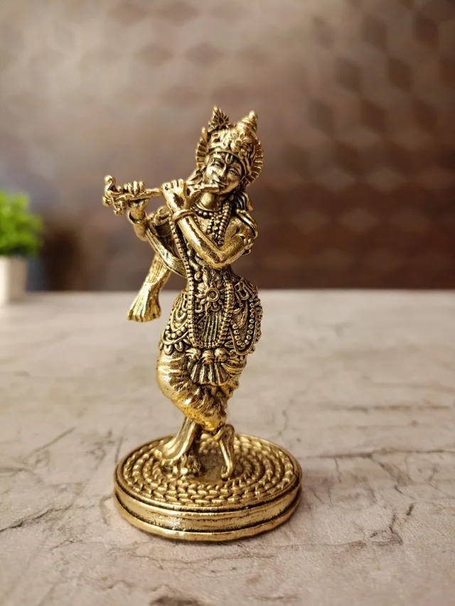 DecorsOne Brass Fine art Krishna
