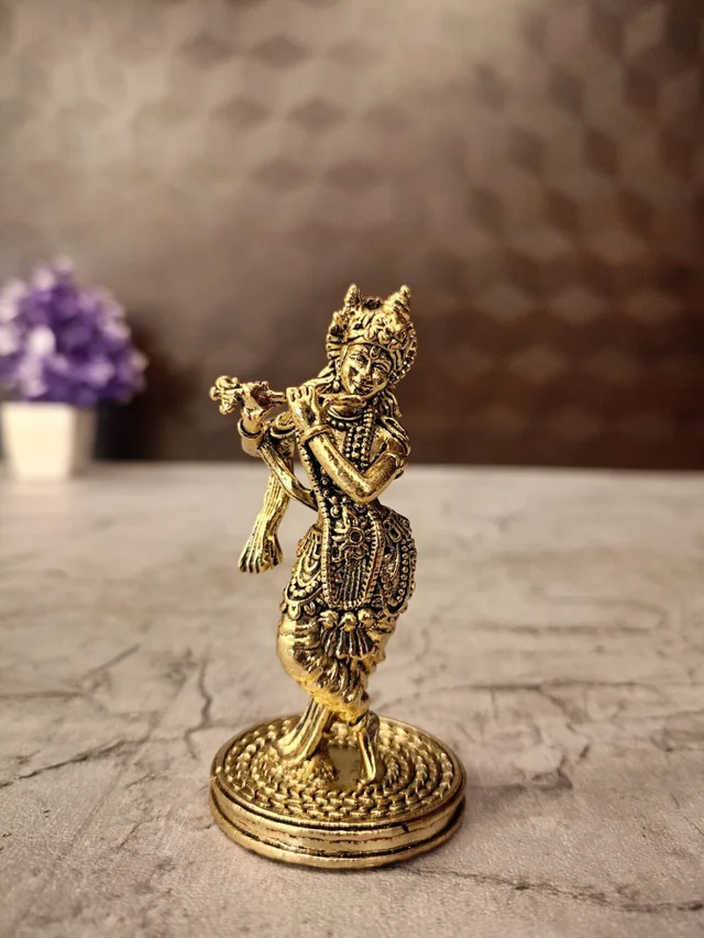 DecorsOne Brass Fine art Krishna Idol