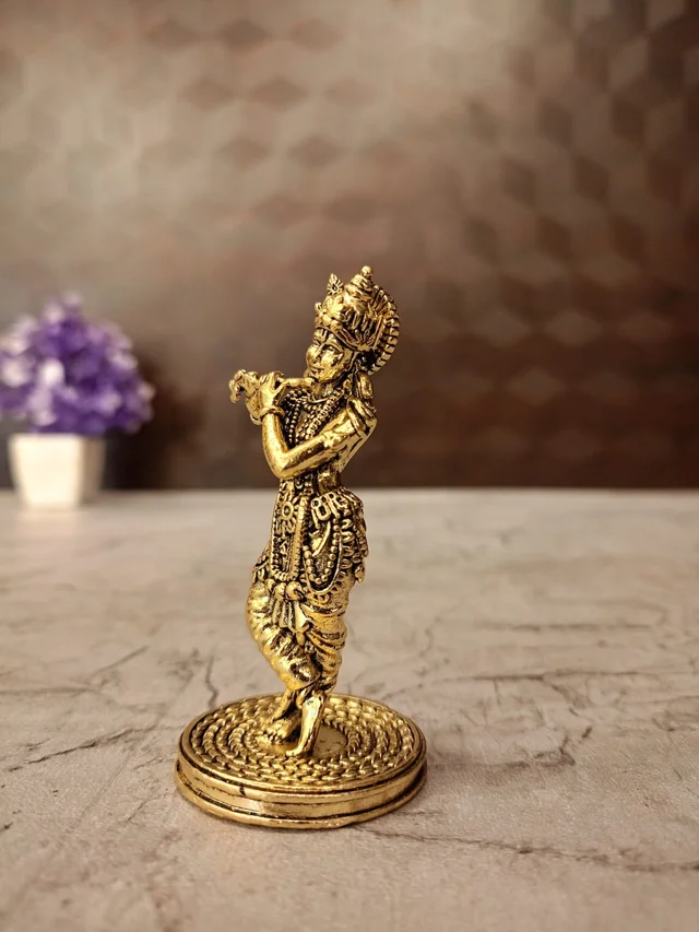DecorsOne Brass Fine art Krishna Idol