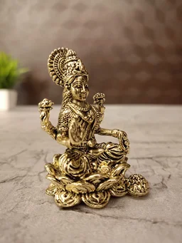 DecorsOne Brass Fine art Lakshmi idol on Lotus