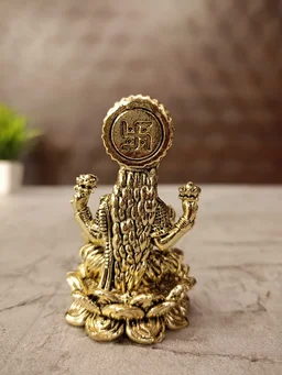 DecorsOne Brass Fine art Lakshmi idol on Lotus