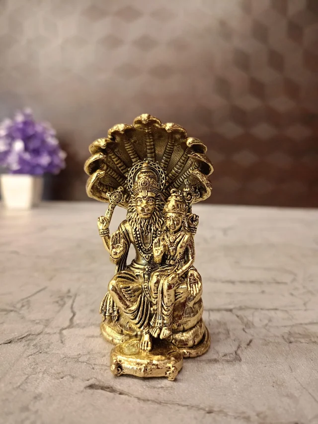 DecorsOne Brass Fine art Lakshmi Narashimar Idol