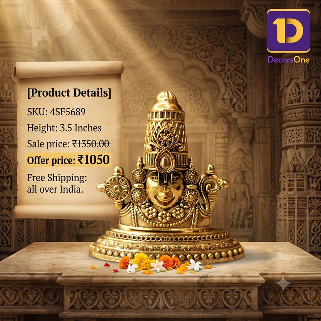 DecorsOne Brass Fine Art Perumal Face