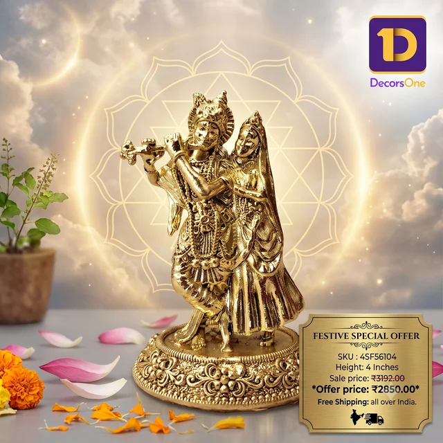 DecorsOne Brass Fine art Radha Krishna Idol