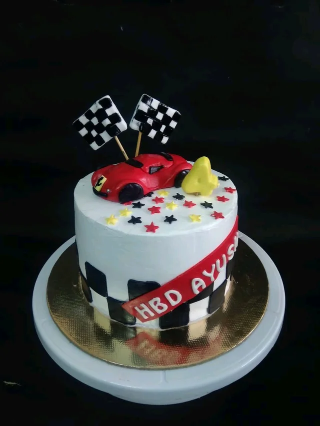 Racing Car Theme Cake 