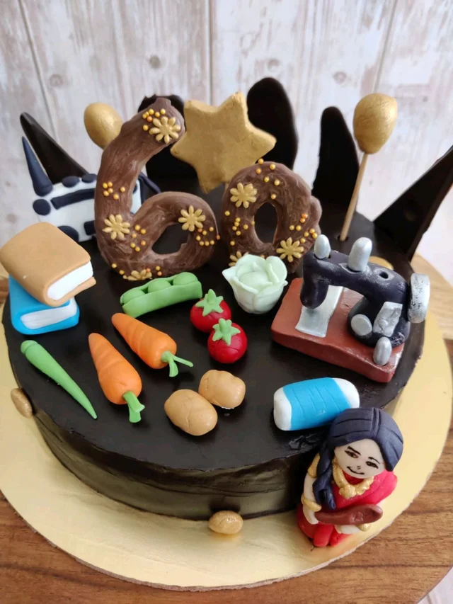 60 th Birthday Cake Chocolate Flavour 