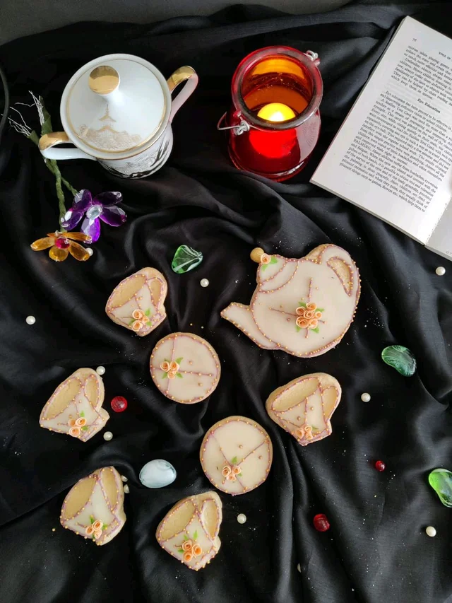 Theme Cookies Tea Pot Theme Set Of 8 Cookies 