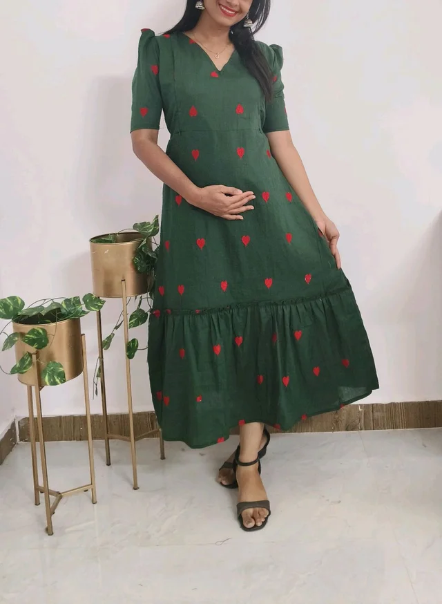 Handloom-Feeding Kurti - L, Japanese Laurel