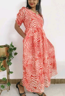 georgette Feeding kurti - Roman, 3XL