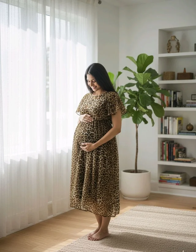 Animal Print Cape -feeding Maxi - XL, Pickled Bean